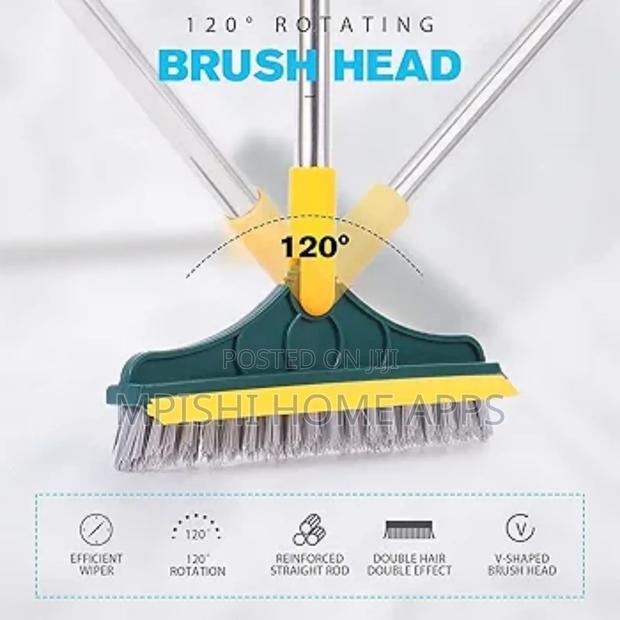 2 Sided Cleaning Brush, 23x112cm Long Handle Flexible Joint - thumbnail 5