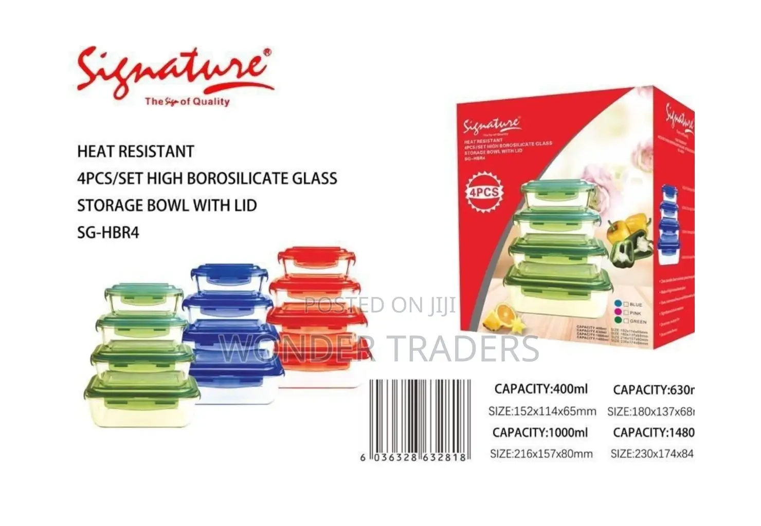 4pcs Set High Borosilicate Glass Storage Bowls With Lid