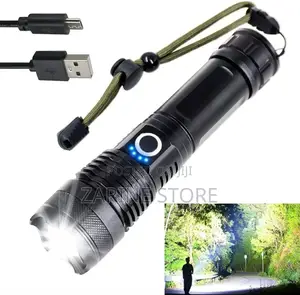 Rechargeable Flashlight, Zoom Light, Torcia Led Torch