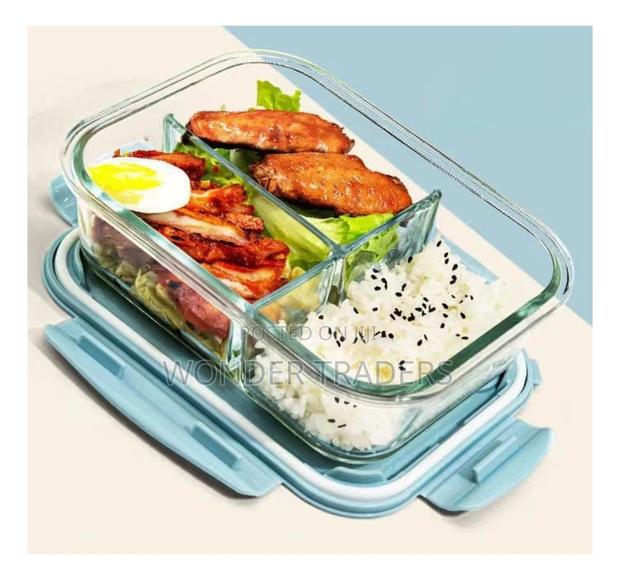 *3 Grid Microwave - Safe Partitioned Glass Lunch Box*