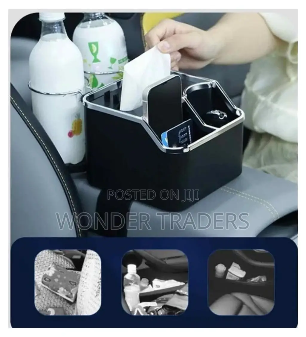 Car Armrest Cup Holder Car Storage Organizer(Black)