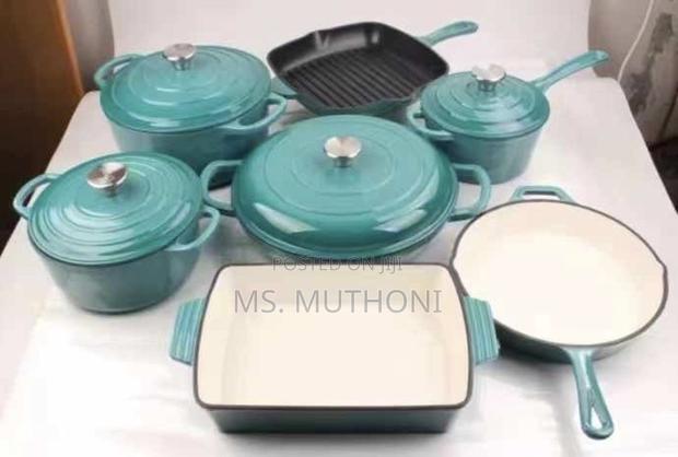 11 PCS Enamel Cast Iron Cooking Pots - main view