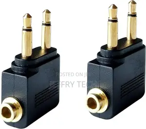 3.5mm Male to 3.5mm Female Airplane Headphone Adapter Gold P