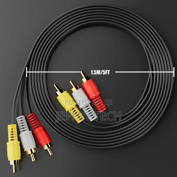 RCA Cables, 3RCA Cable Audio Video Gold Plated Connectin - thumbnail 3