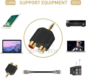3.5mm to RCA Splitter Adapter Gold Plated 3.5mm Male Stereo