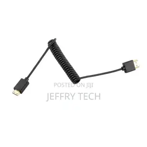Mini Hdmi to Hdmi Coiled Cable for Canon Eos 6d 7d 50d 60d