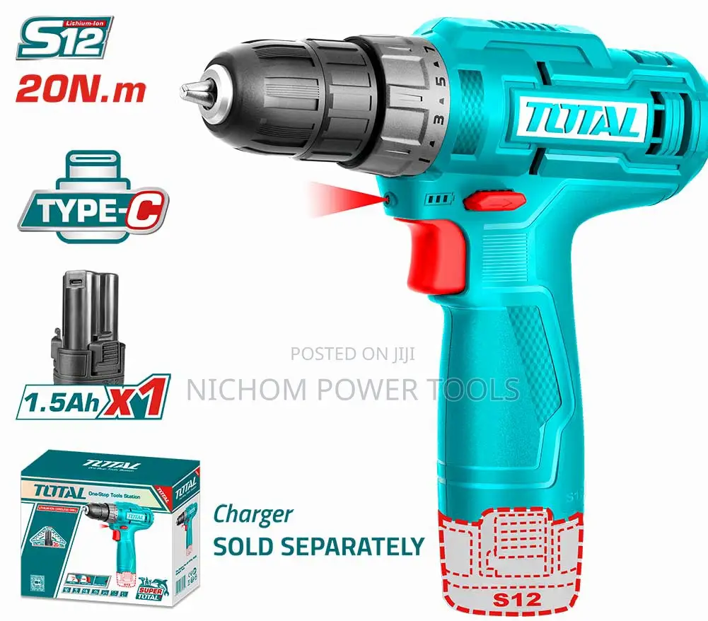 Total TDLI12428 Lithium-Ion Cordless Drill 12V