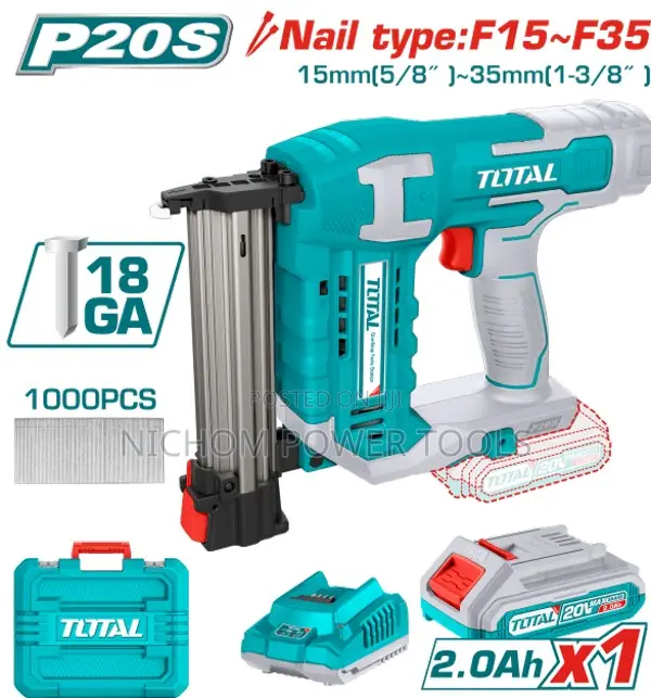 Total TCBNLI2016 Lithium-Ion Cordless Brad Nailer Kit 20V
