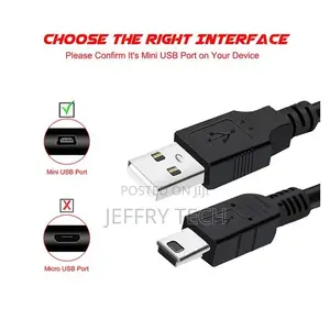Mini Usb 2.0 Data Cable Usb-a to Mini-B Charger Cord Compat