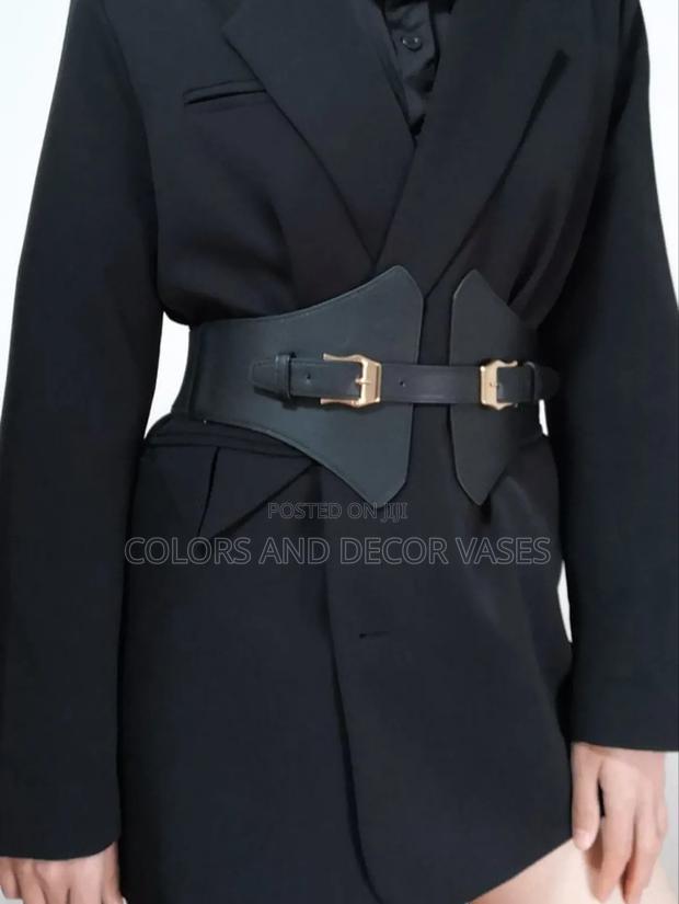 Black Waist Leathered Belts - main view