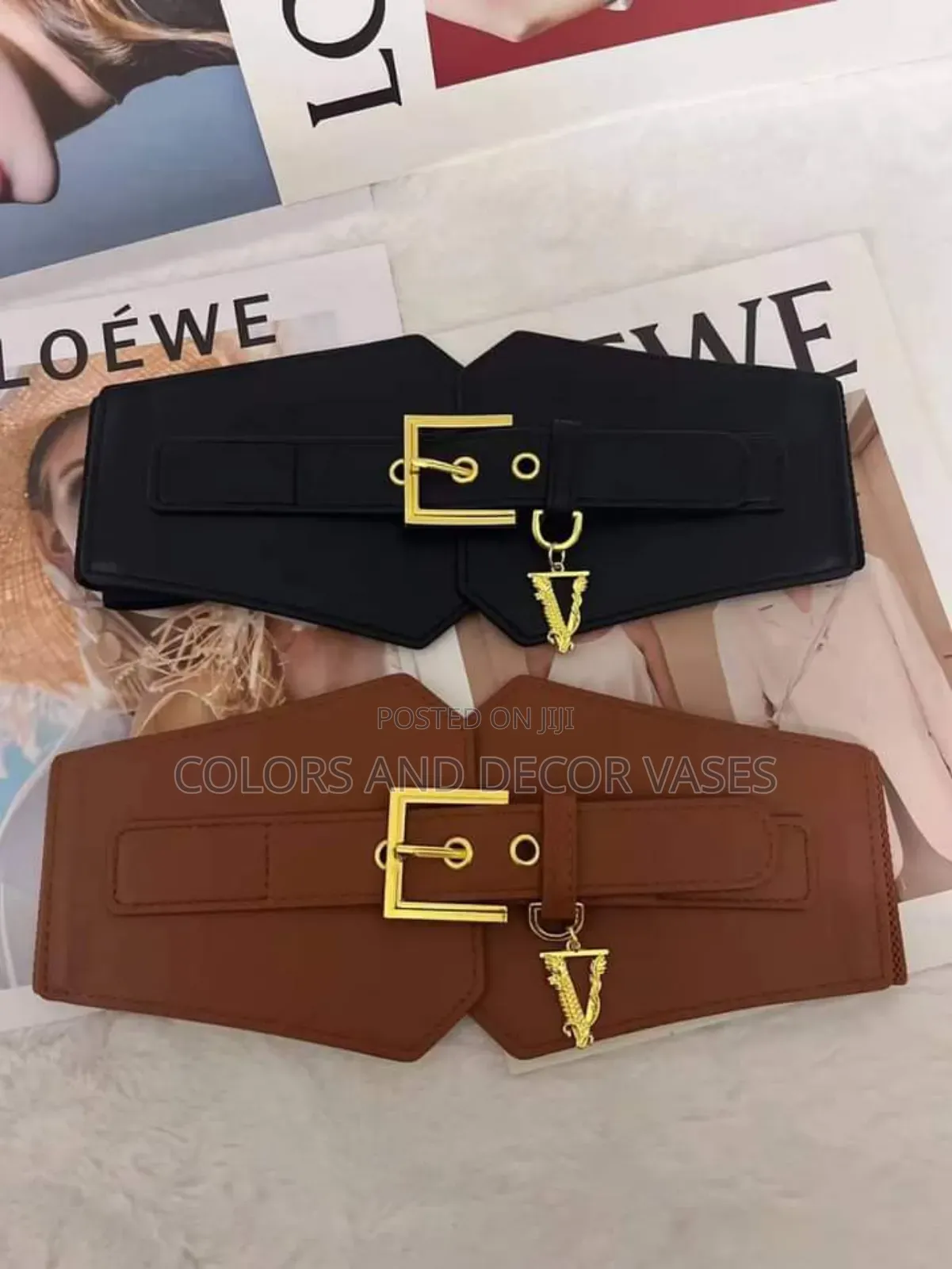 Silver And Gold Buckled Belts