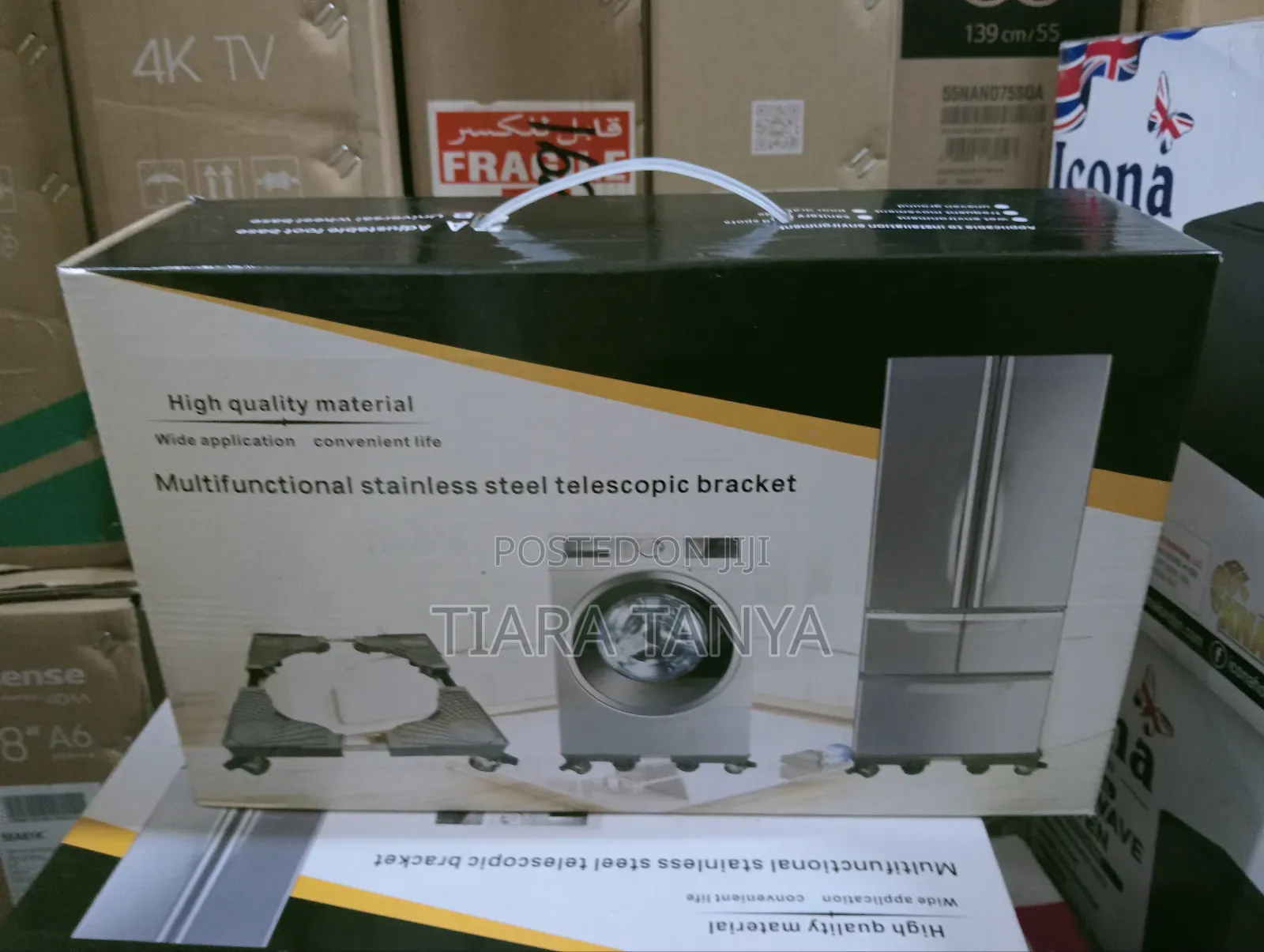 Washing Machine Fridge Stand Base Adjustable Trolley Mover
