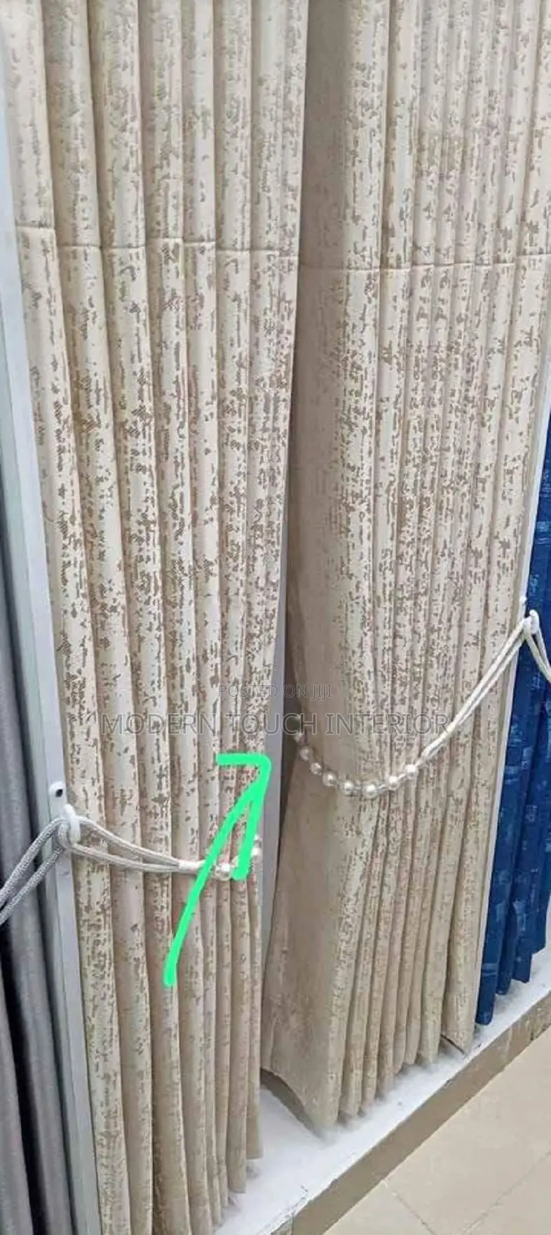 Beige Printed Curtains