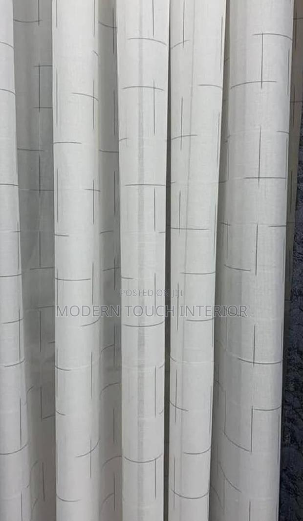 Printed White Sheer