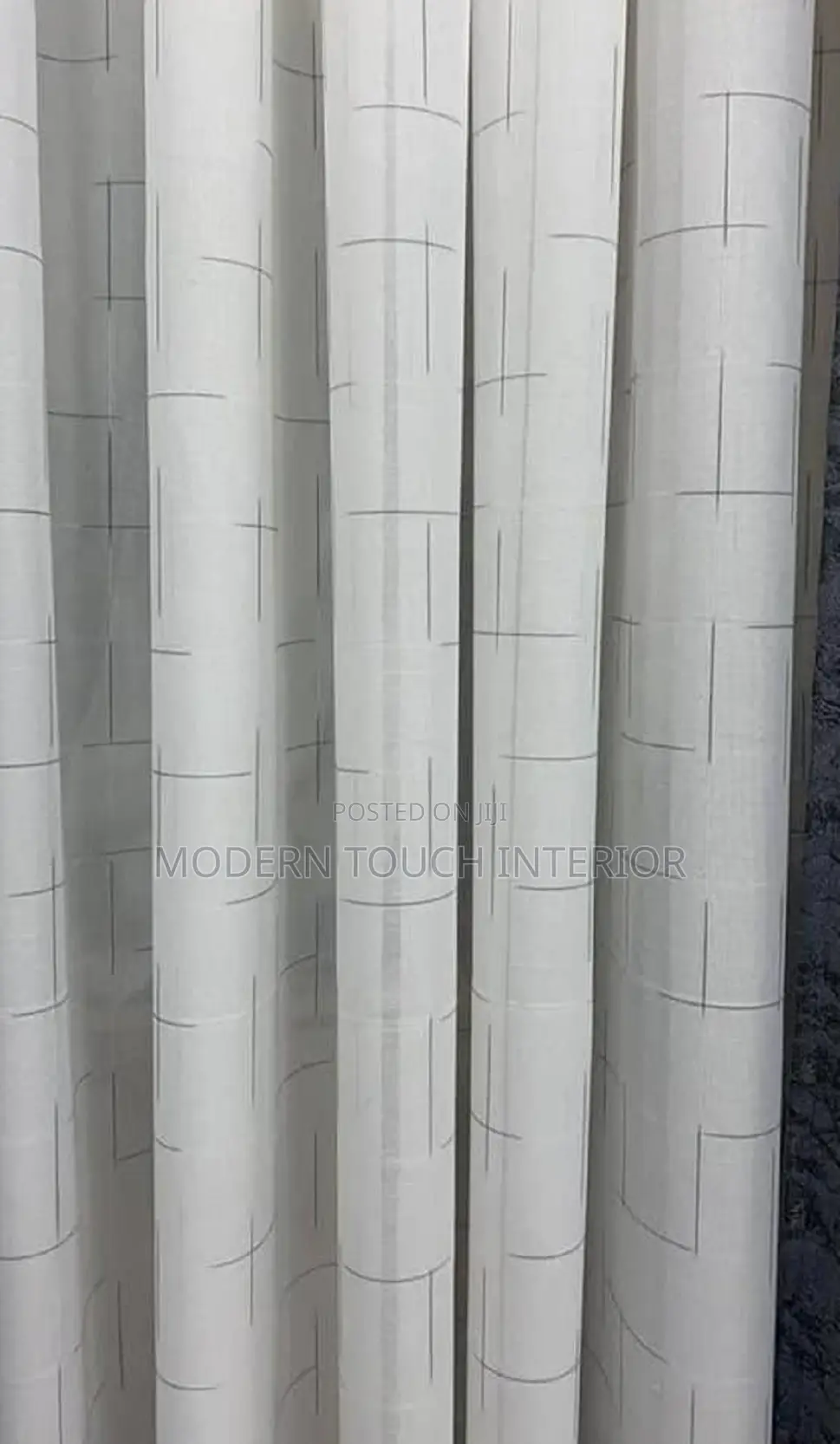 Printed White Sheer