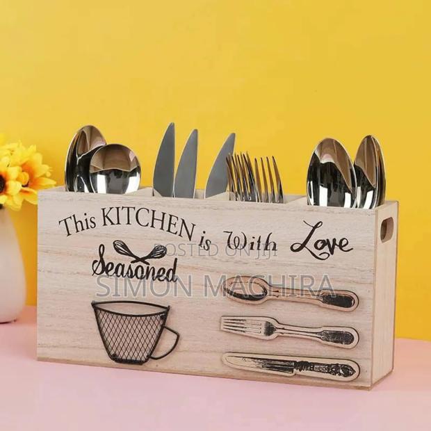 Wooden Utensil Holder and Organizer - main view