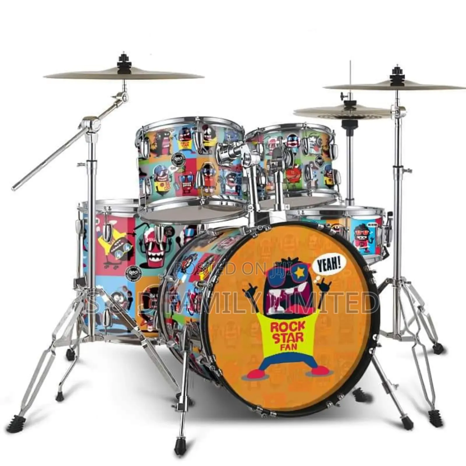 Asanasi Acoustic Drum Set 4 Cymbals
