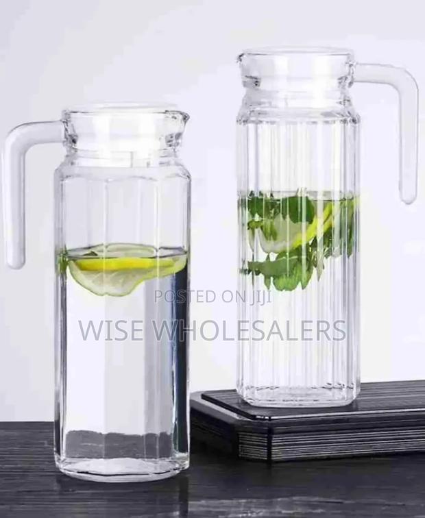 Luminarc 1 Pc Wine ,Juice, Water Serving Glass Jugs - Lids..