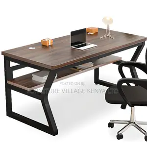 Studying Desk With Cord Management, Butcher Block Desk
