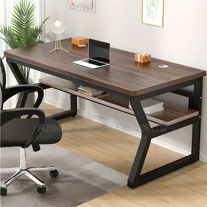 Studying Desk With Cord Management, Butcher Block Desk