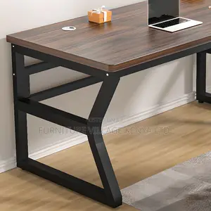 Studying Desk With Cord Management, Butcher Block Desk