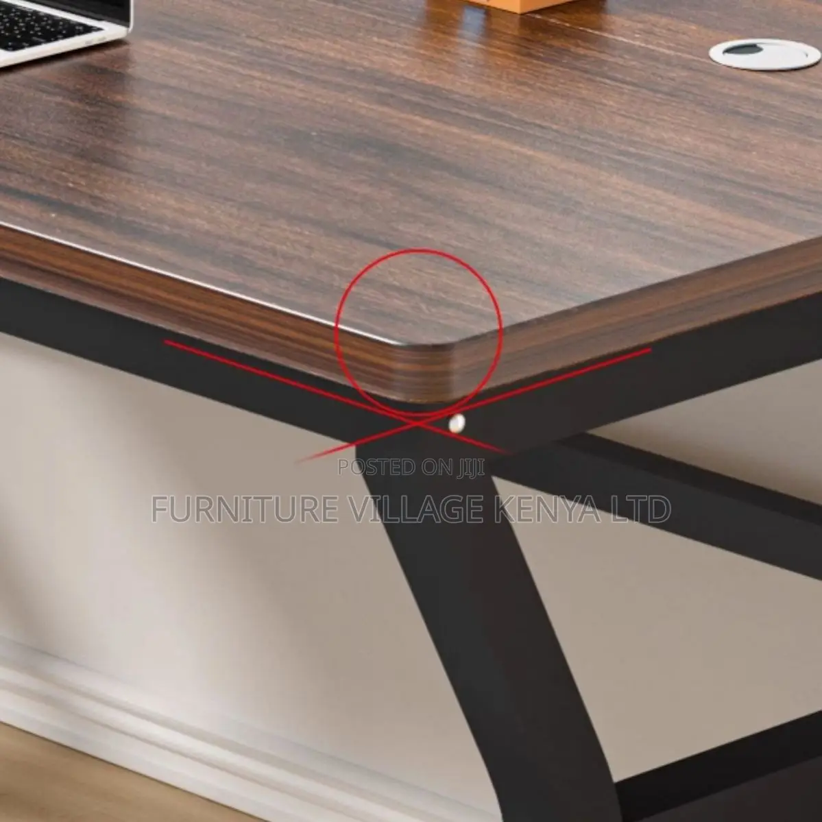 Studying Desk With Cord Management, Butcher Block Desk