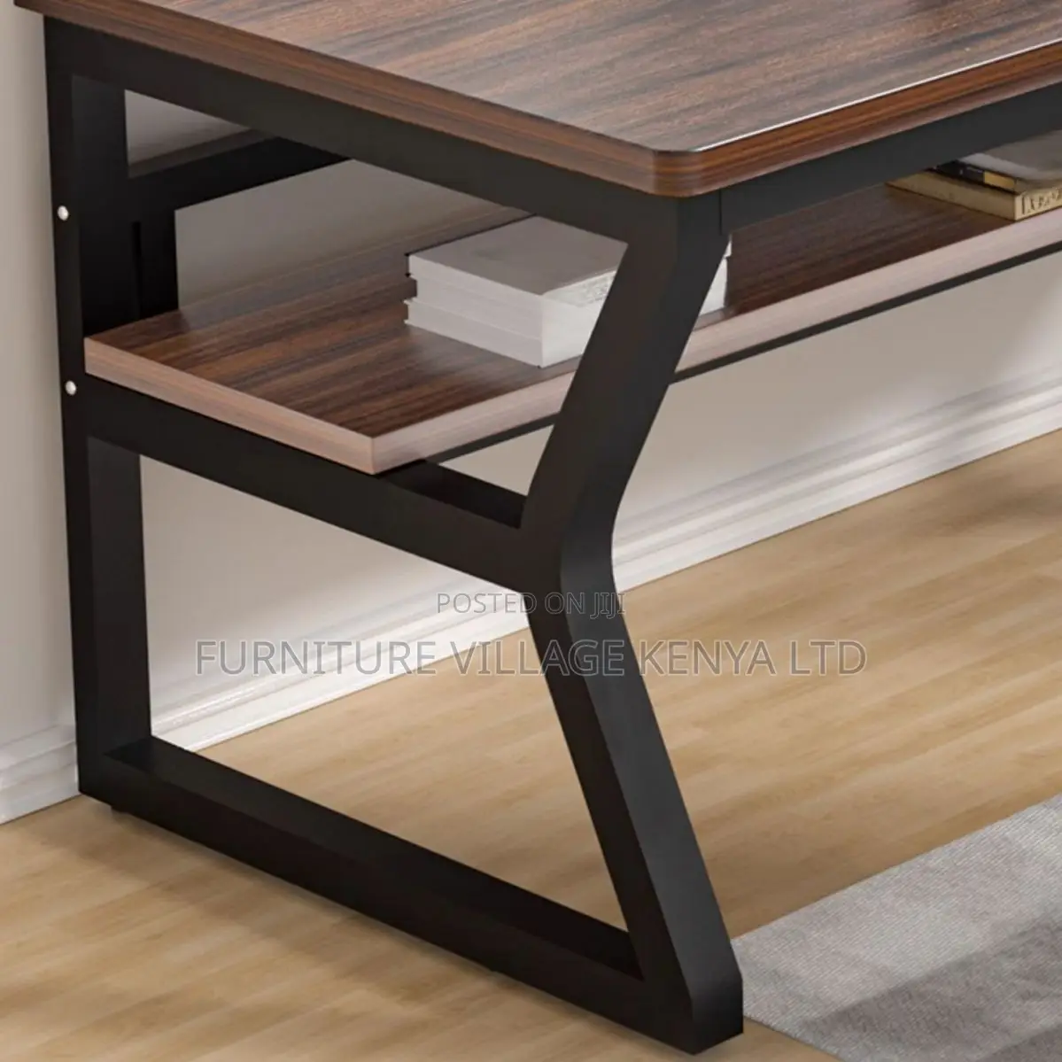 Studying Desk With Cord Management, Butcher Block Desk