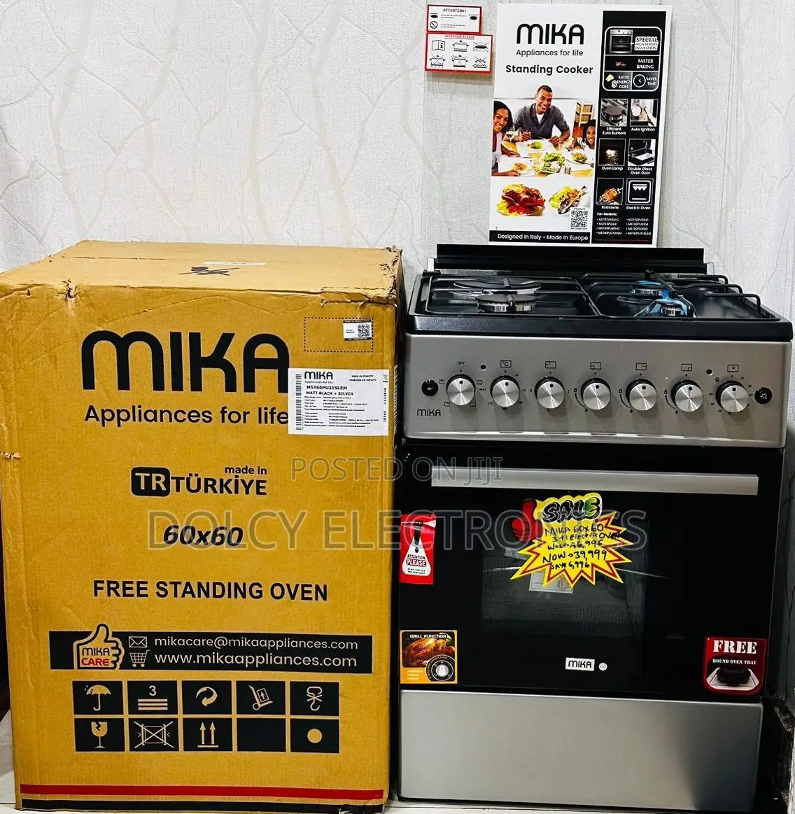 MIKA 60cm X 60cm,3 + 1, STANDING OVEN