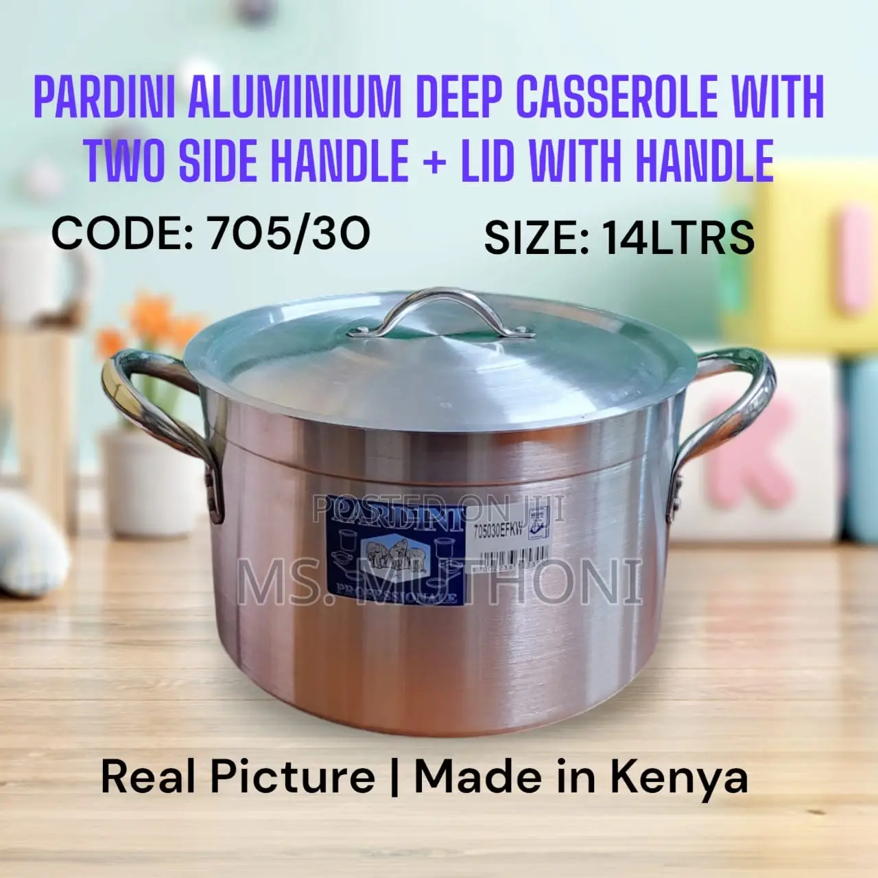 705/30 Pardini Aluminium Deep Casserole