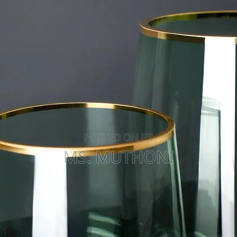 Wide Sophisticated Green Tones Nordic Glass Vase