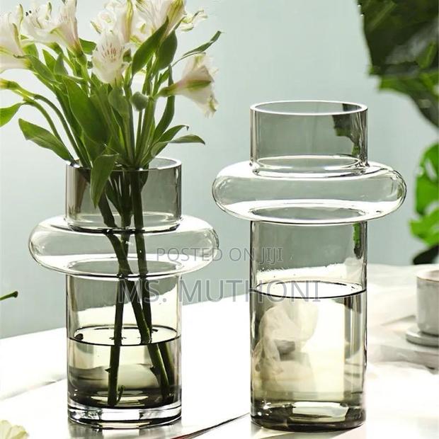 Elegant Modern Creative Clear Glass Vase Size : 35cm