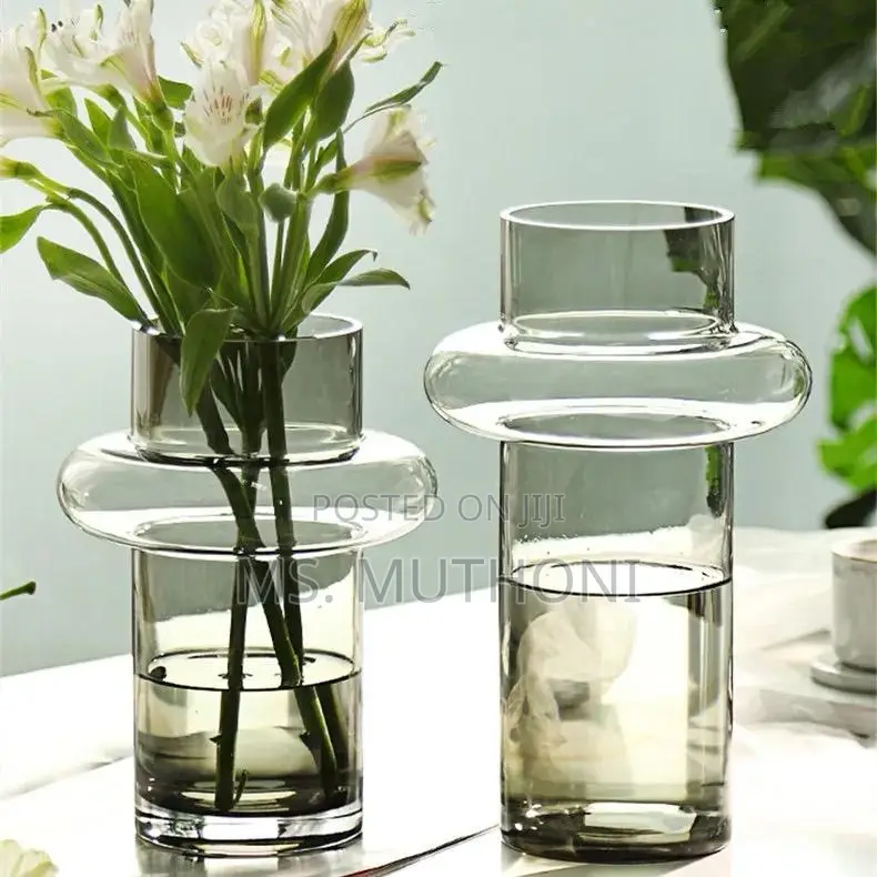 Elegant Modern Creative Clear Glass Vase Size : 35cm