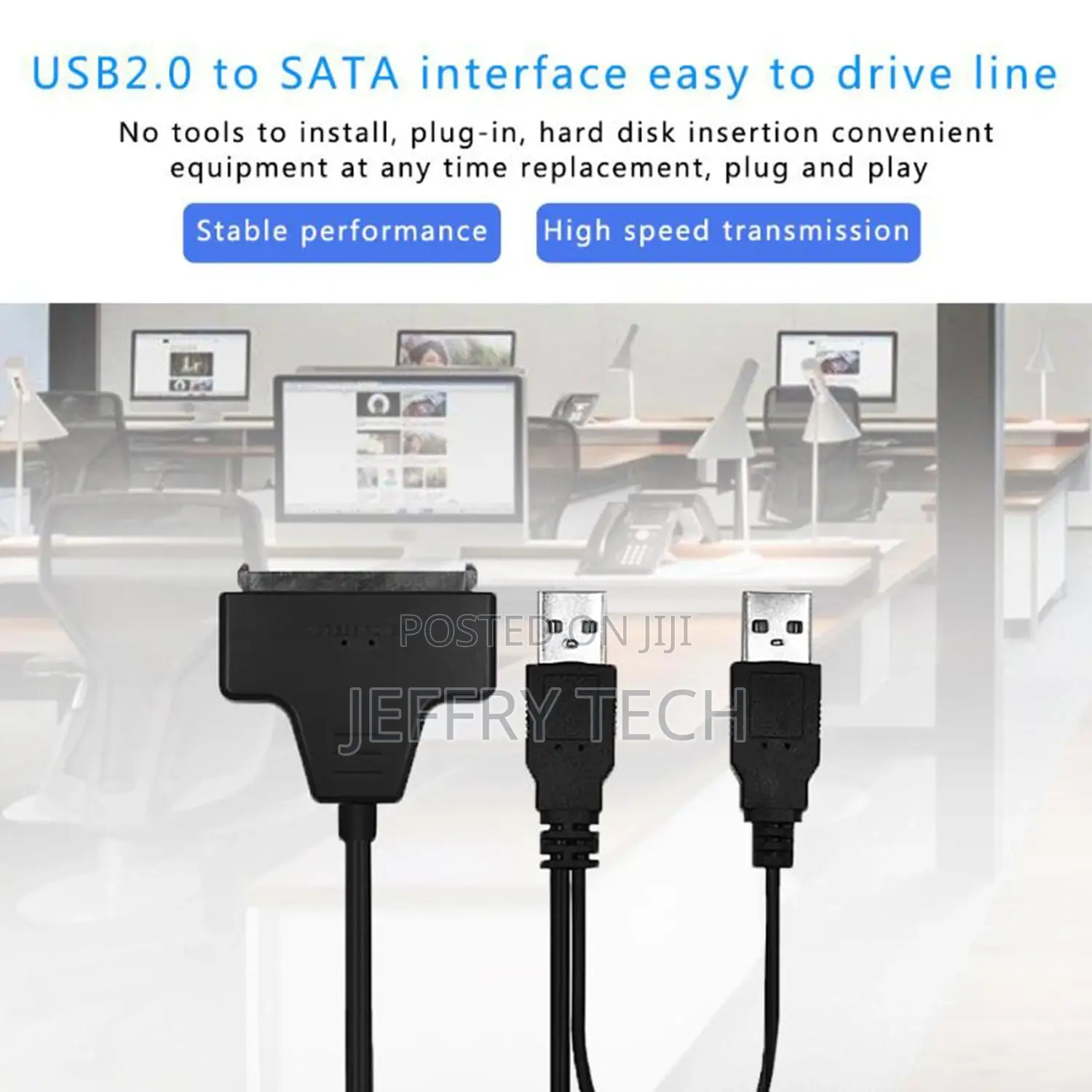 USB 2.0 to 2.5" SATA 22P Hard Drive HDD Adapter Cable Conve