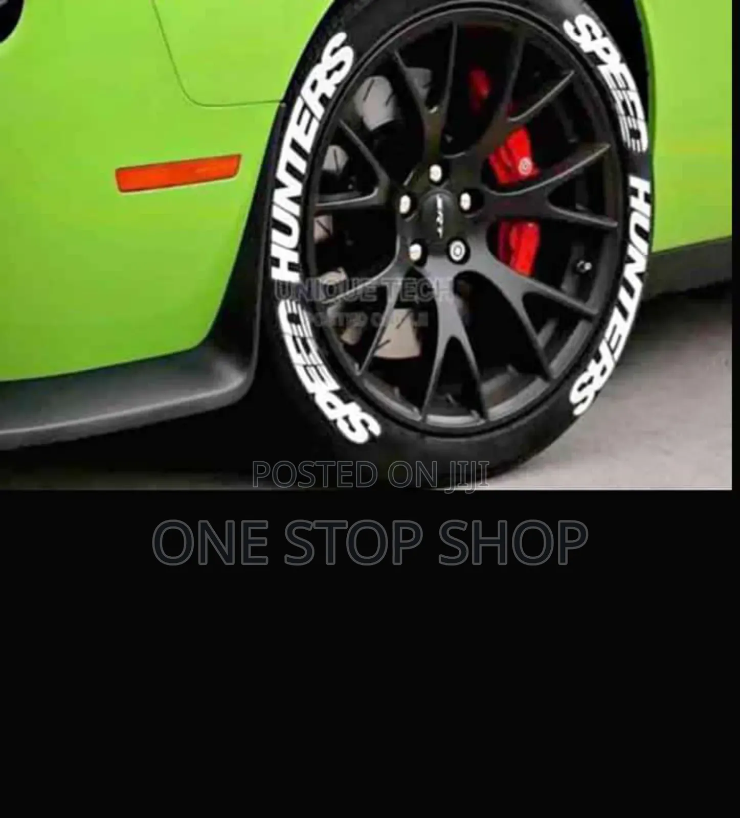 White Speed Hunters Tire Stickers