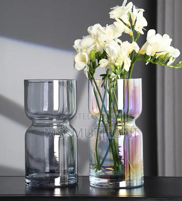 Decorative Modern Creative Dark Glass Vase Size : 35cm