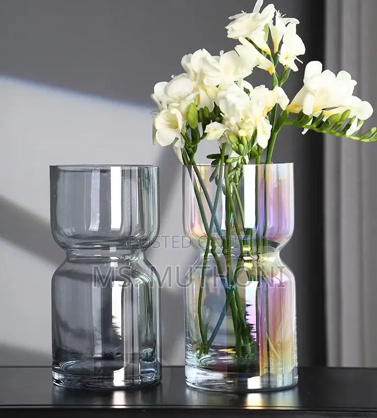 Decorative Modern Creative Dark Glass Vase Size : 35cm