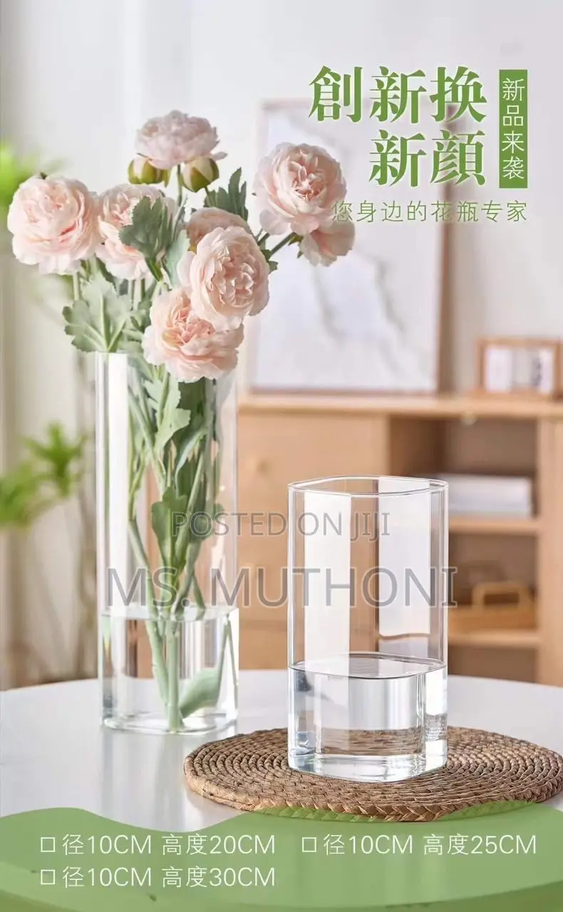 Beautiful Modern Creative Clear Glass Vase Size : 35 Cm