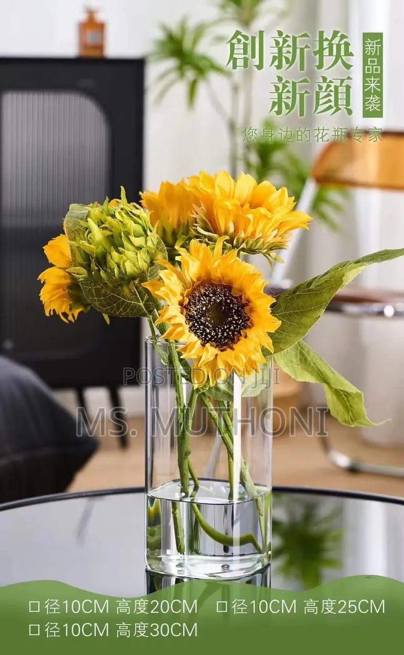 Beautiful Modern Creative Clear Glass Vase Size : 35 Cm
