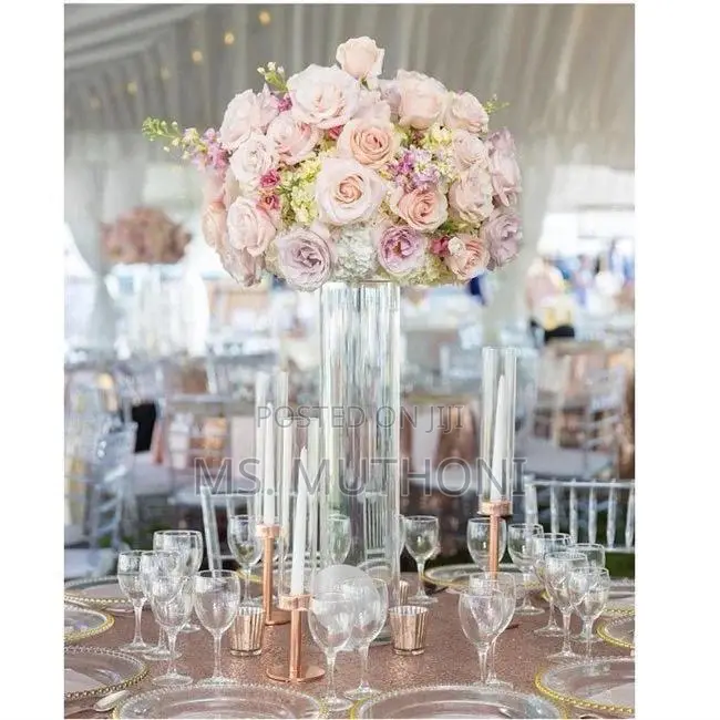 Glass Cylinder Modern Creative Clear Glass Vase : 50 Cm