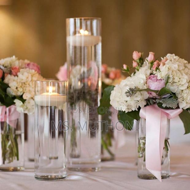 Glass Cylinder Modern Creative Clear Glass Vase : 50 Cm - main view