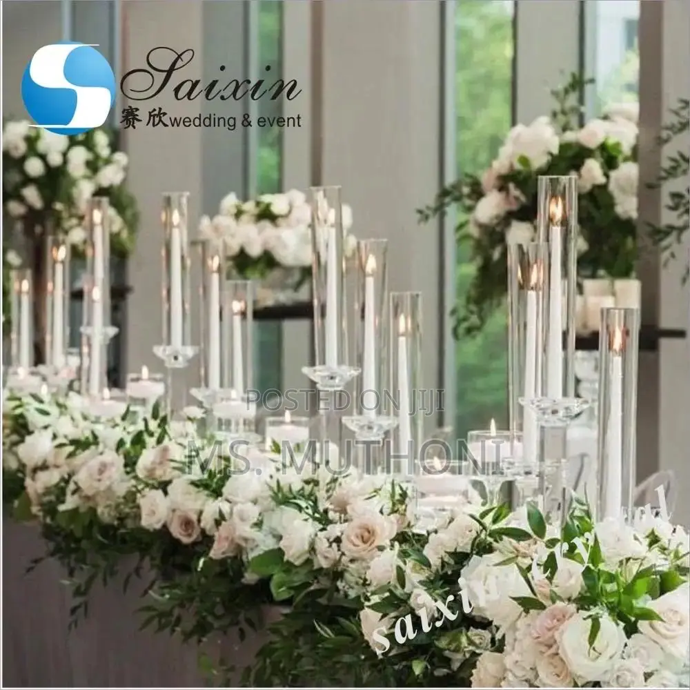 Glass Cylinder Modern Creative Clear Glass Vase : 50 Cm