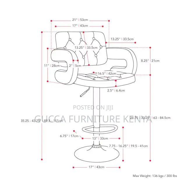Height Adjustable Barstool
