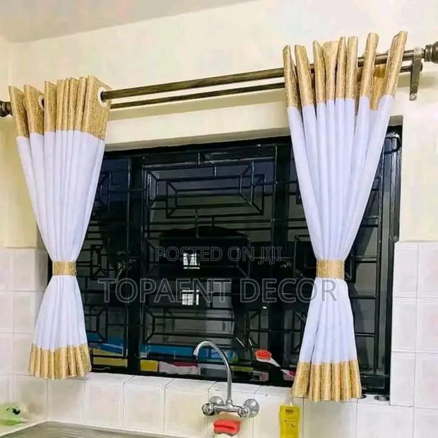 Kitchen Beige Themed Window Sheer - main view