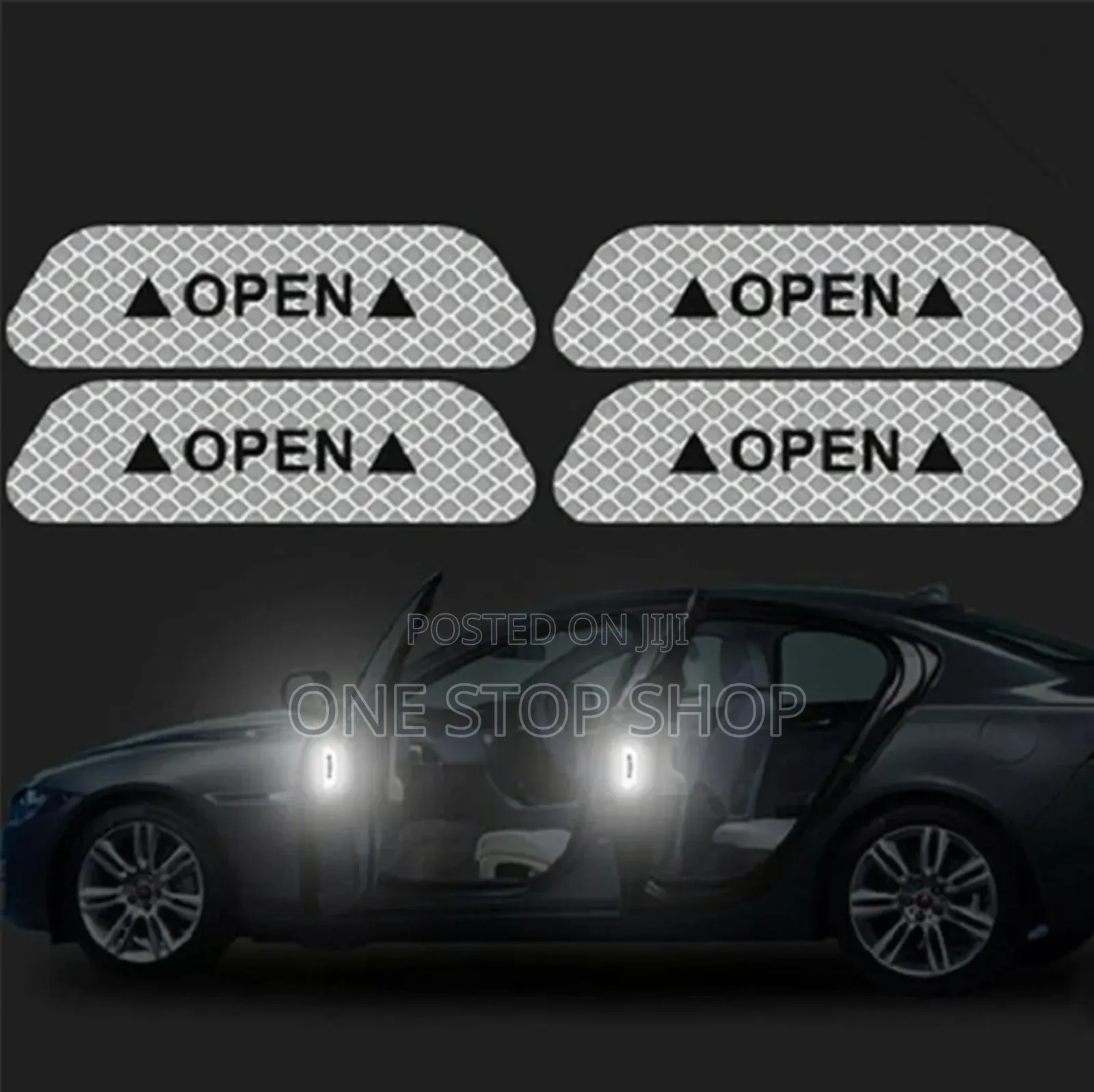 4pcs White Door Open Reflective Stickers
