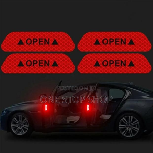4pcs Red Door Open Reflective Stickers - main view