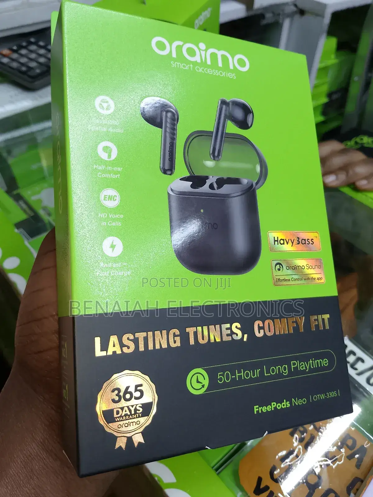 Good Oraimo Earbuds,50 Hours Play Time, Dynamic Sound