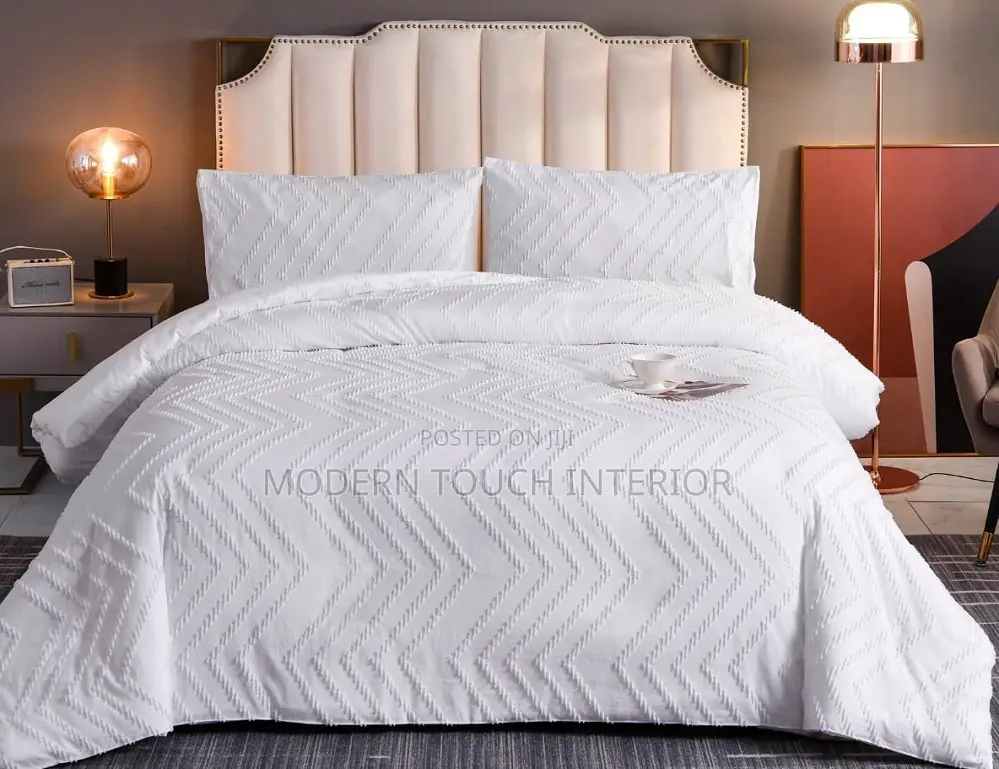White Tufted Duvet Cover Set