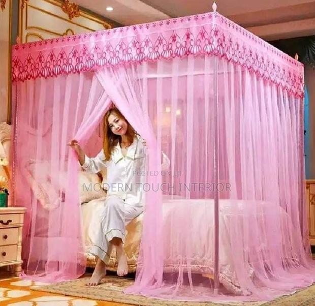 Pink 4 Stand Mosquito Net