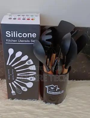 12pcs Silicon Spoon Colour Black