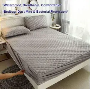 Quilted Grey Matress Protector